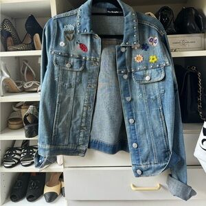 Euc The kooples embroidered denim jacket